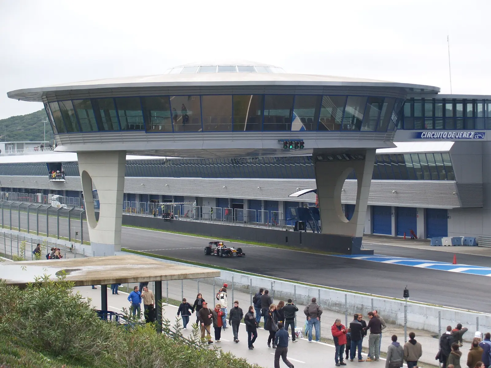 Control tower over the pit straight at the Circuito de Jerez