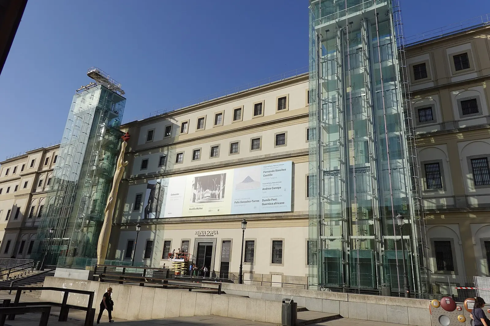 Sabatini building of the Museo Reina Sofia with its glass lifts in Madrid